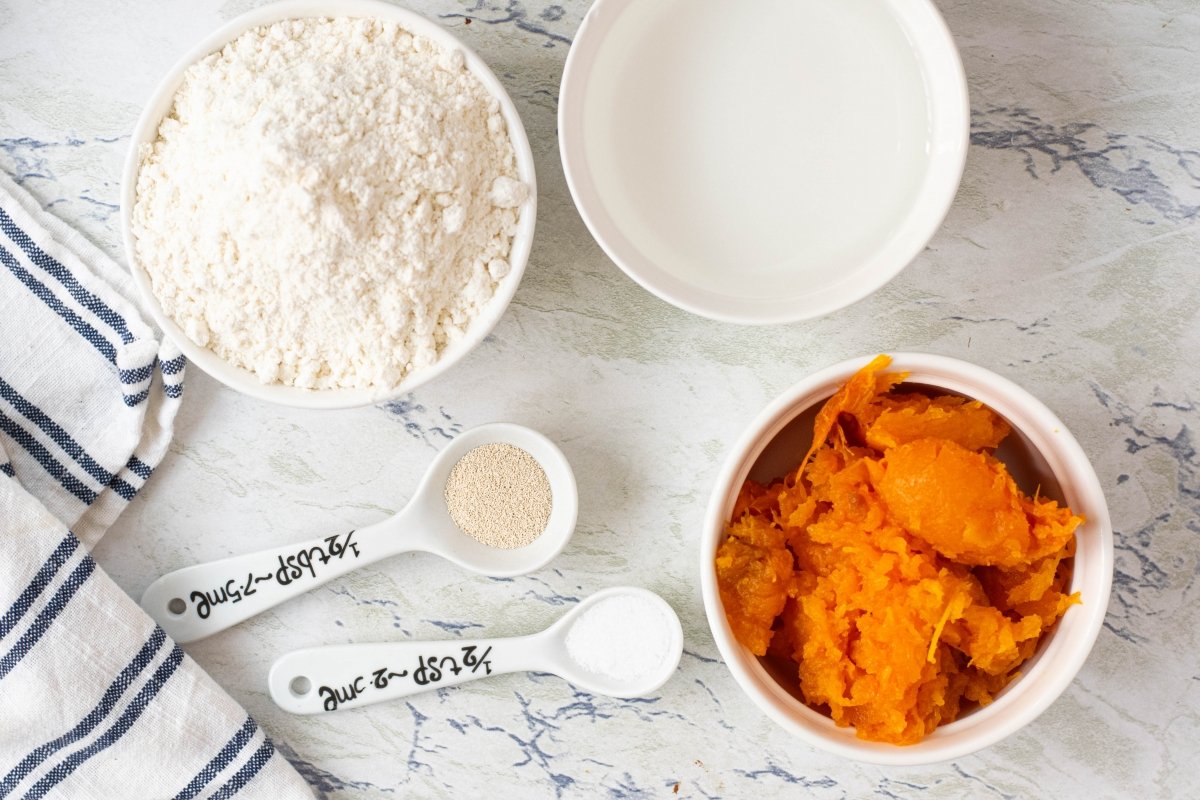 Ingredientes de los buñuelos de calabaza