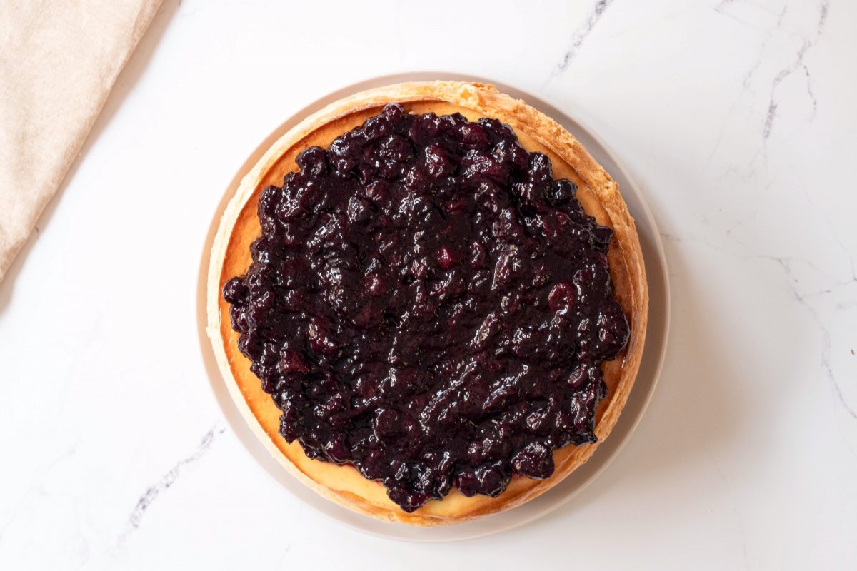 Servimos el cheesecake de arándanos